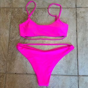 New neon pink bikini